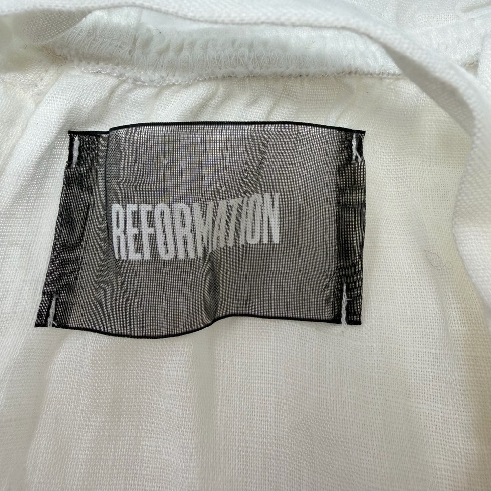 Reformation 100% Linen Layered Sleeveless Halter Style Top White Size L - Picture 8 of 10